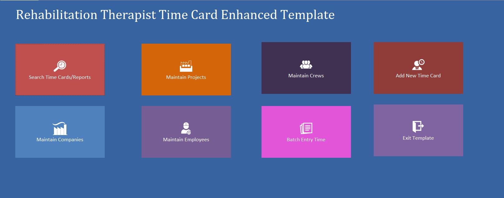 Enhanced Rehabilitation Therapist Time Card Template Database | Time Card Database